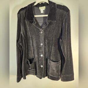 The Territory Ahead Cotton Black Velvet Jacket Sz L